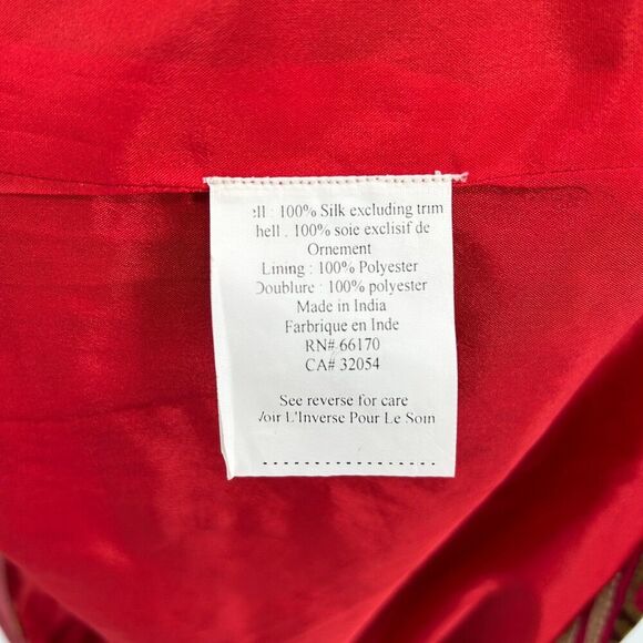 ANTHROPOLOGIE Pankaj & Nidhi Red Beige Embroidered Fit & Flare Mini Dress Size 4 - Picture 7 of 7